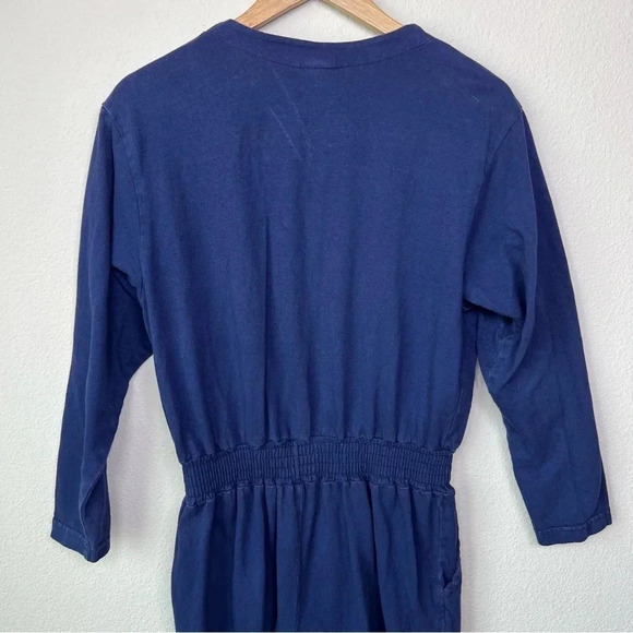 Vintage 80’s Western Bedazzled Jumpsuit Navy Blue small - Picture 6 of 12
